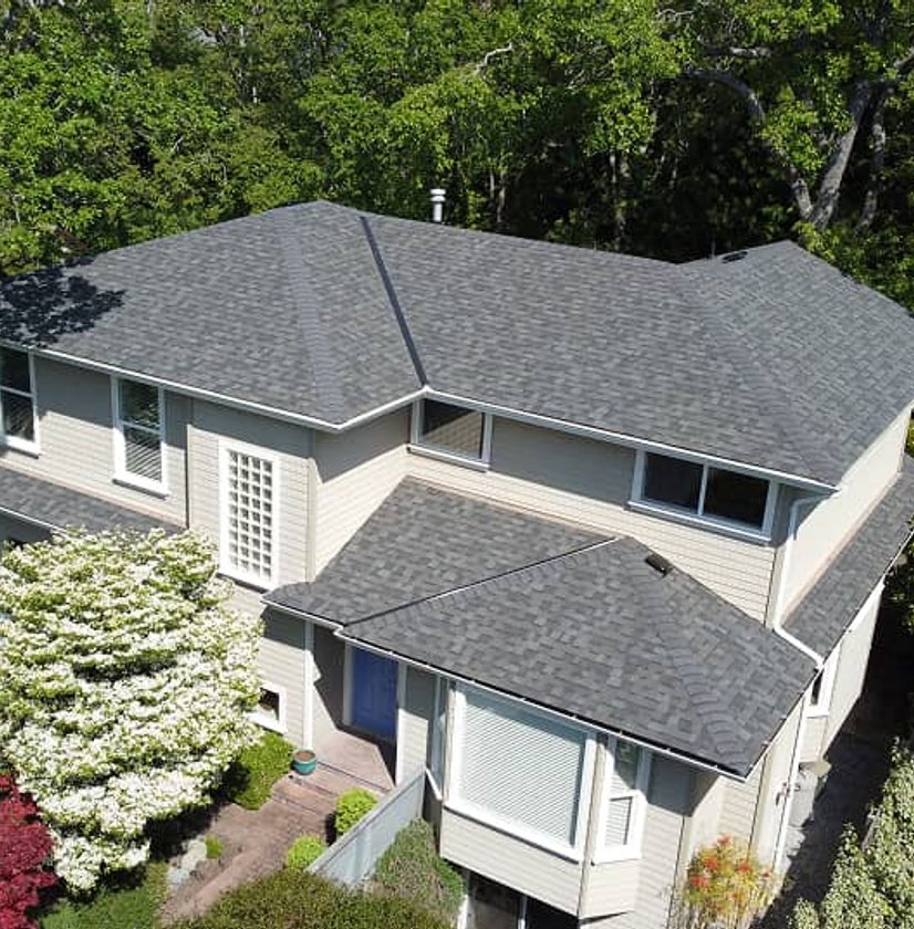 Asphalt shingle roof replacement by McGuire Roofing