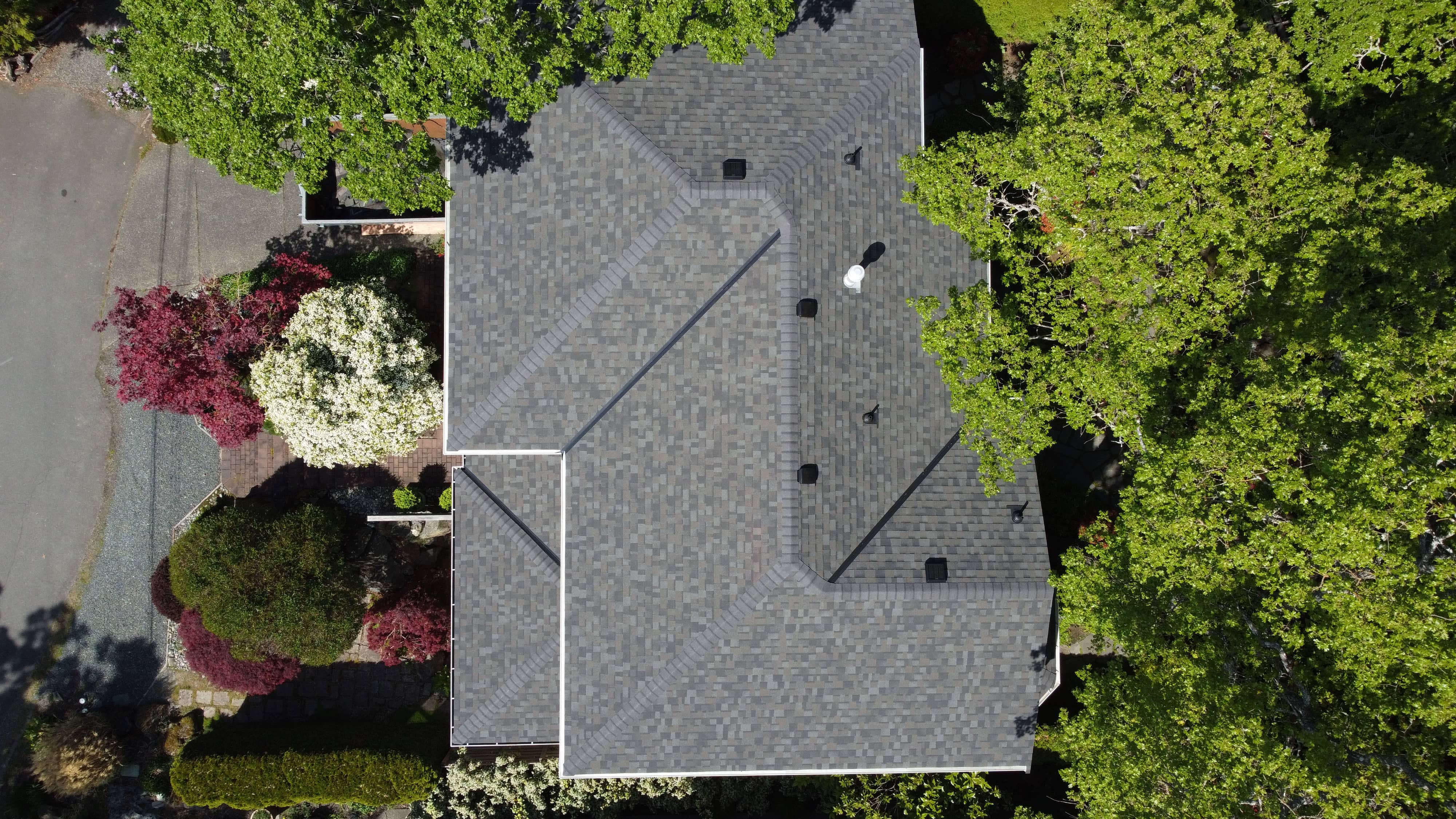 After - asphalt shingle roof installed by McGuire Roofing